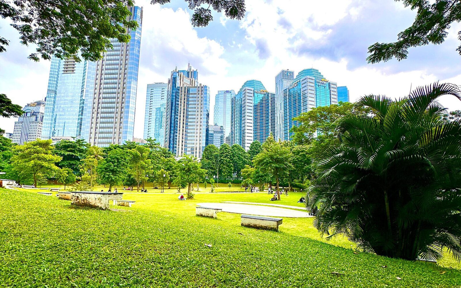 Daerah perniagaan Jakarta dilihat dari Hutan Kota GBK, foto arkib 11 Januari 2025.